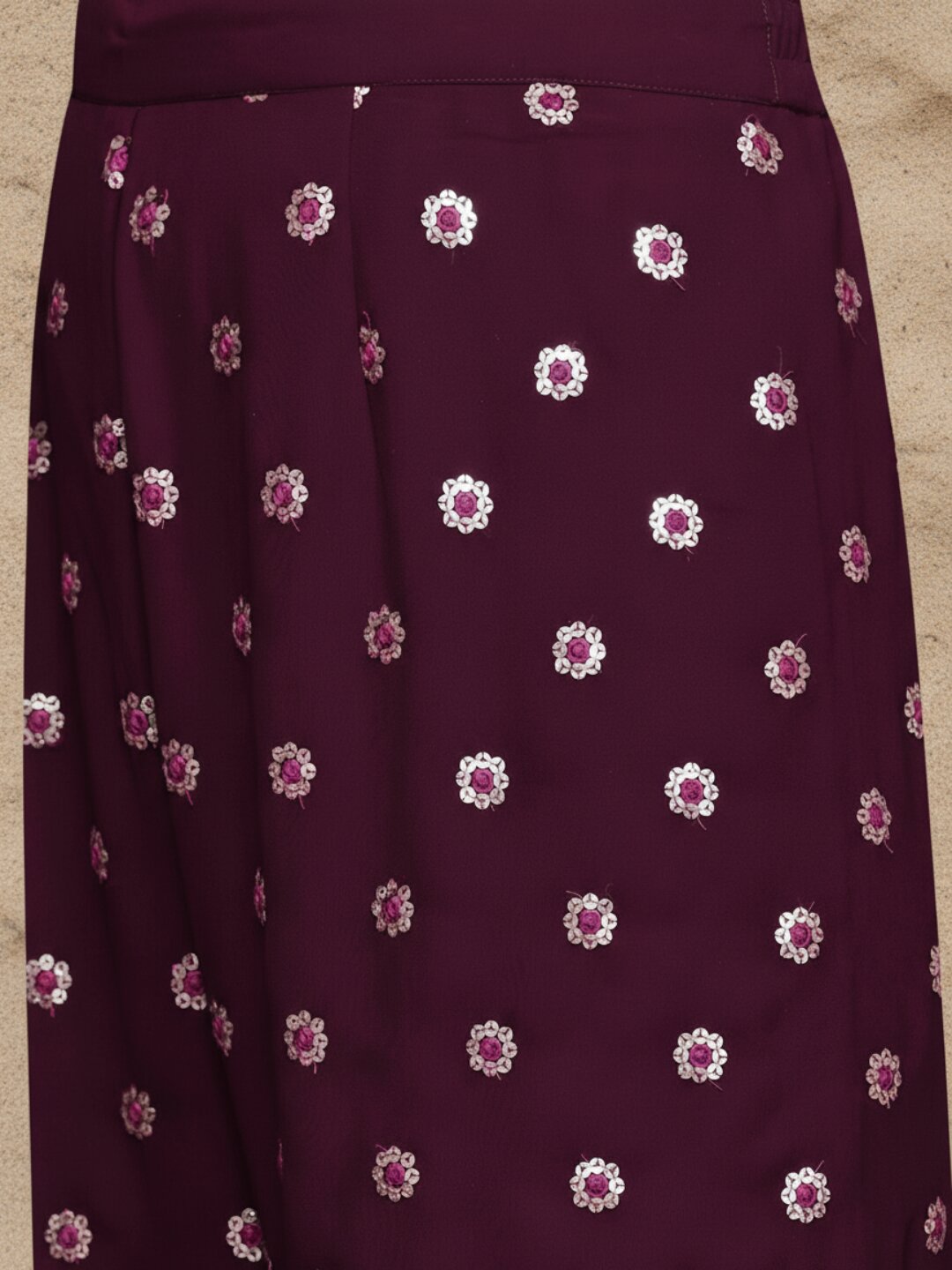 Purple Embroidered Georgette Suit Set