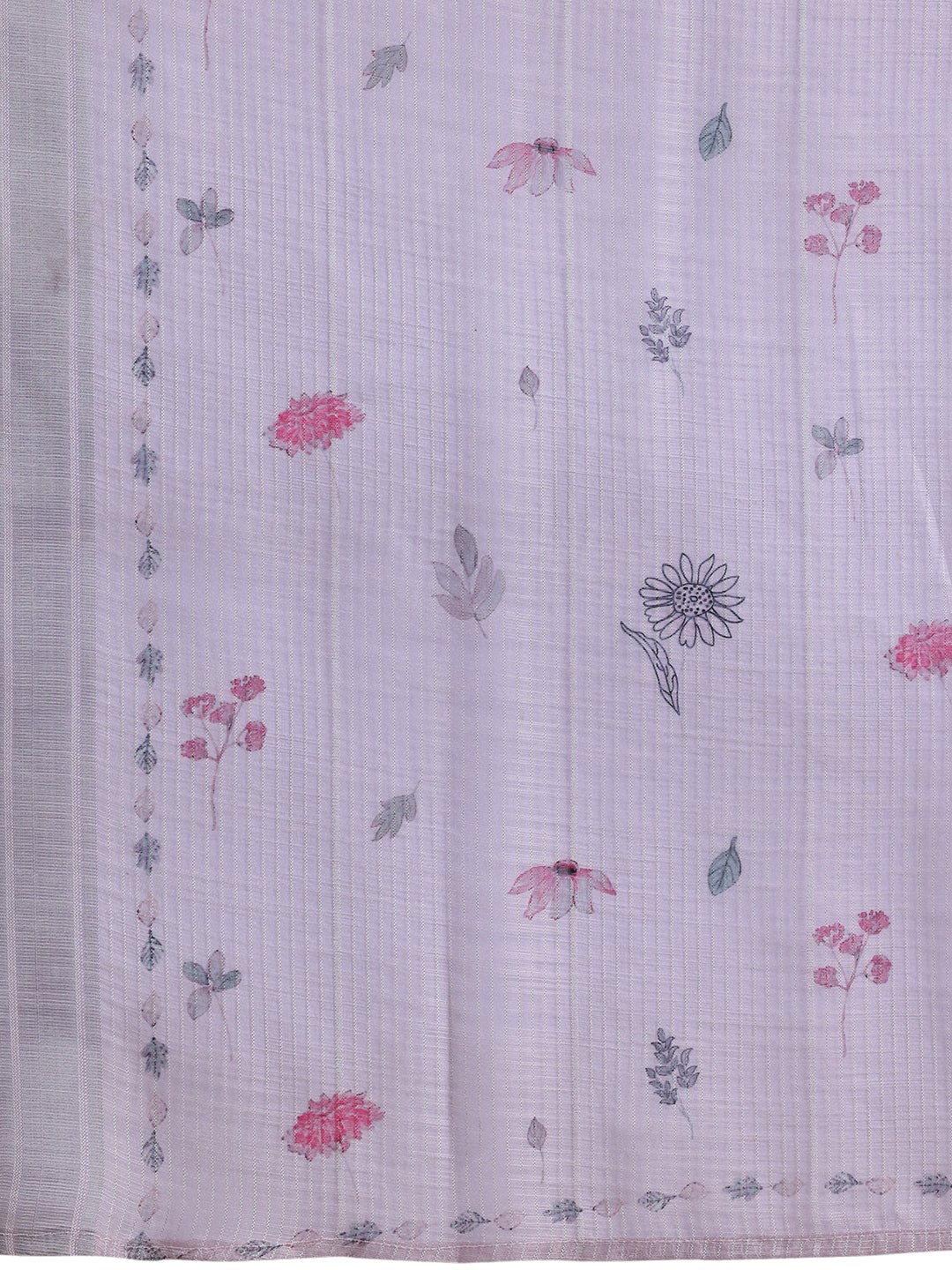 Lilac Printed Cotton Straight Suit With Dupatta