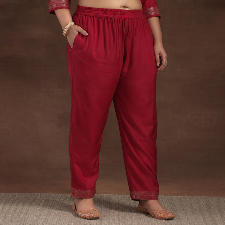 Plus Size Pink Woven Design Silk Blend Straight Suit With Dupatta