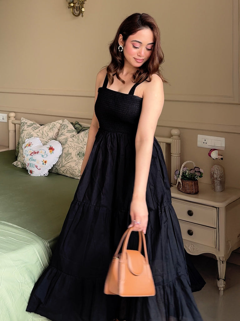 ワンピース Simon flare dress Black ANDMARY】Simon flare dress