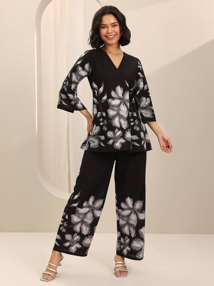 Black Printed Cotton Co-Ord Sets