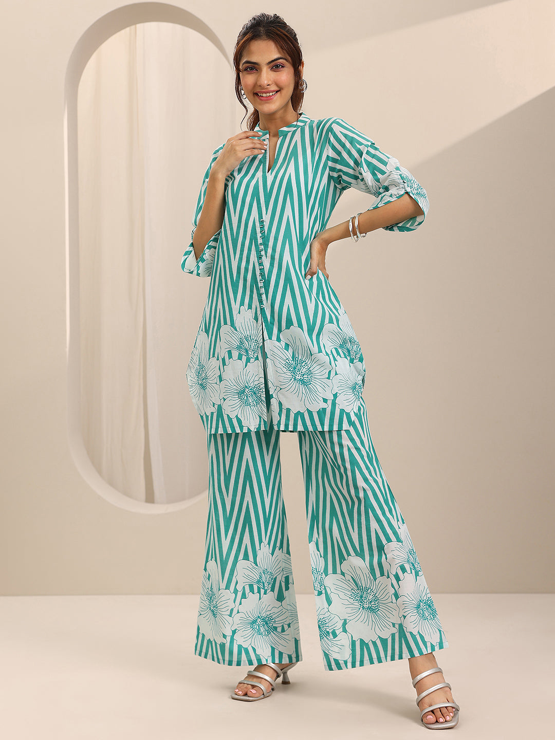 Blue Printed Cotton Co-Ord Sets