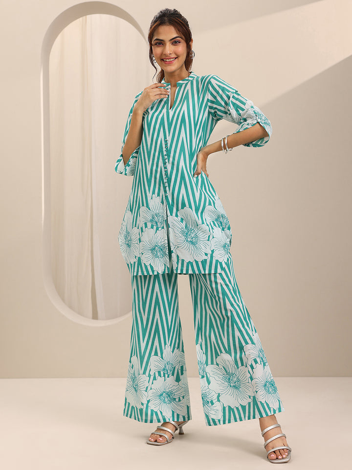 Blue Printed Cotton Co-Ord Sets