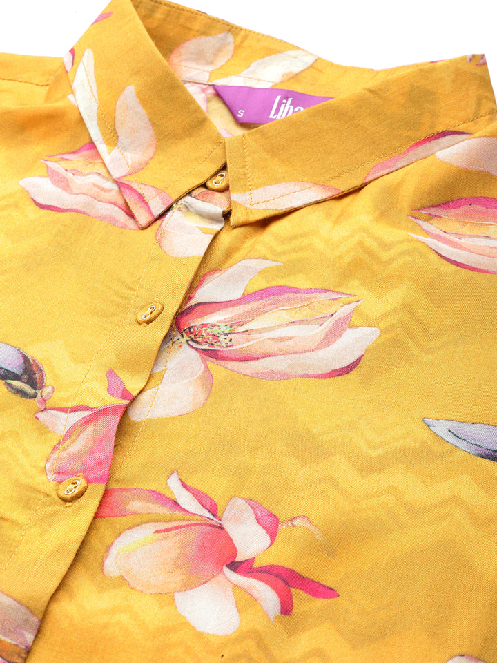 Mustard Printed Cotton Co-Ords