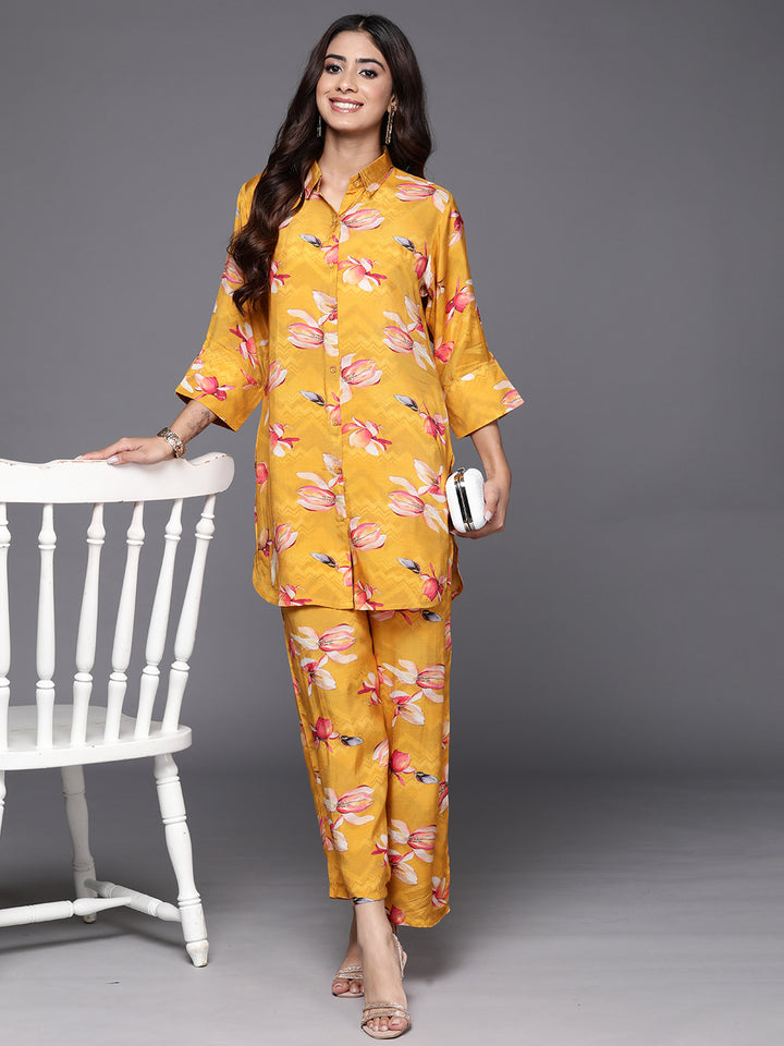 Mustard Printed Cotton Co-Ords