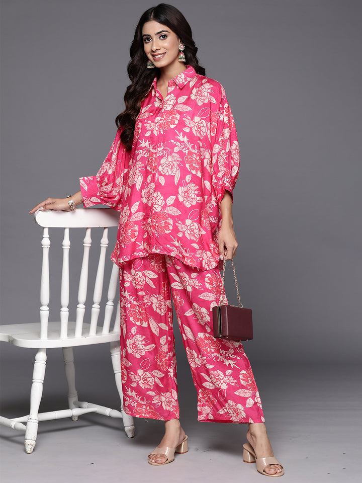 Pink Printed Cotton Co-Ords