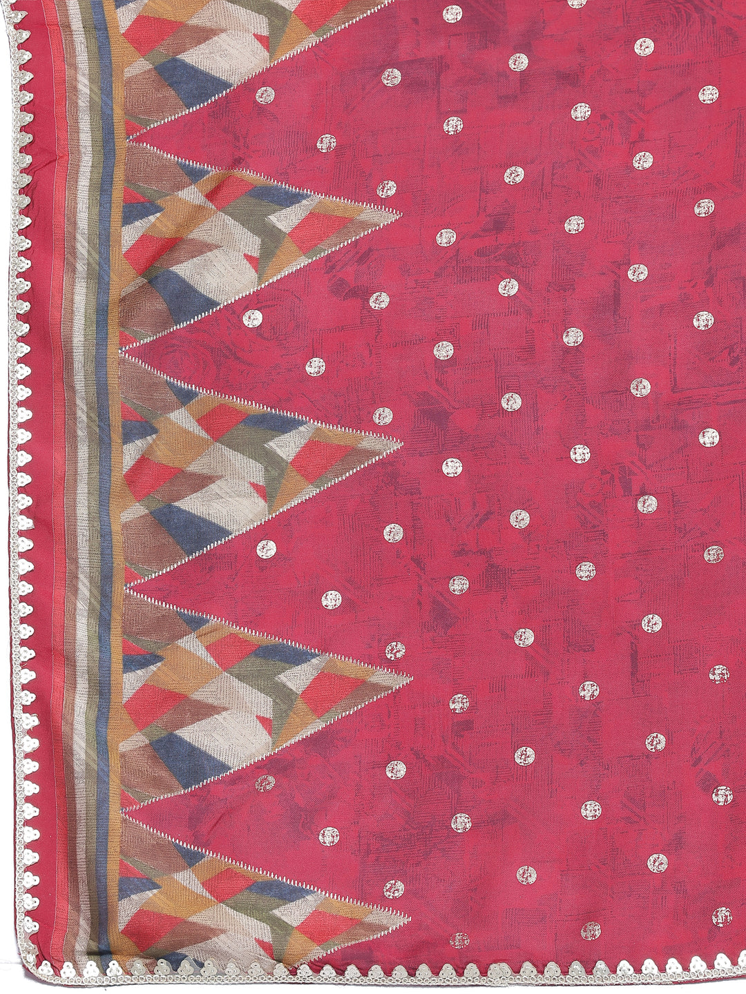 Maroon Printed Silk Blend Straight Suit With Dupatta