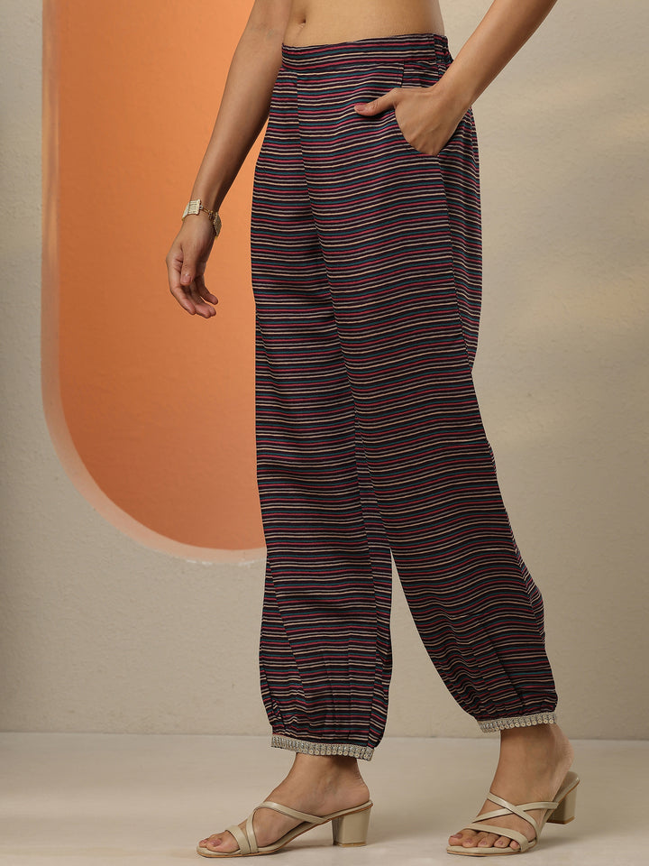 Wine Printed Silk Blend A-Line Kurta With Salwar & Dupatta