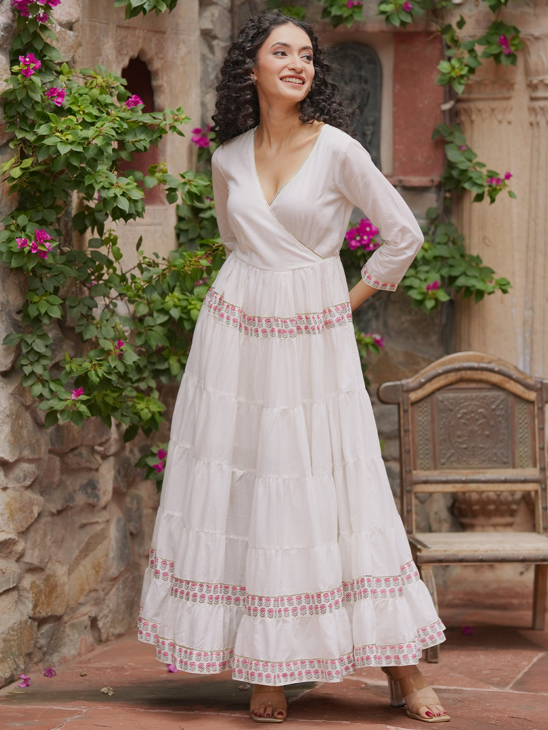 Buy Libas White Printed Cotton Maxi Dress Online in USA at $33.00