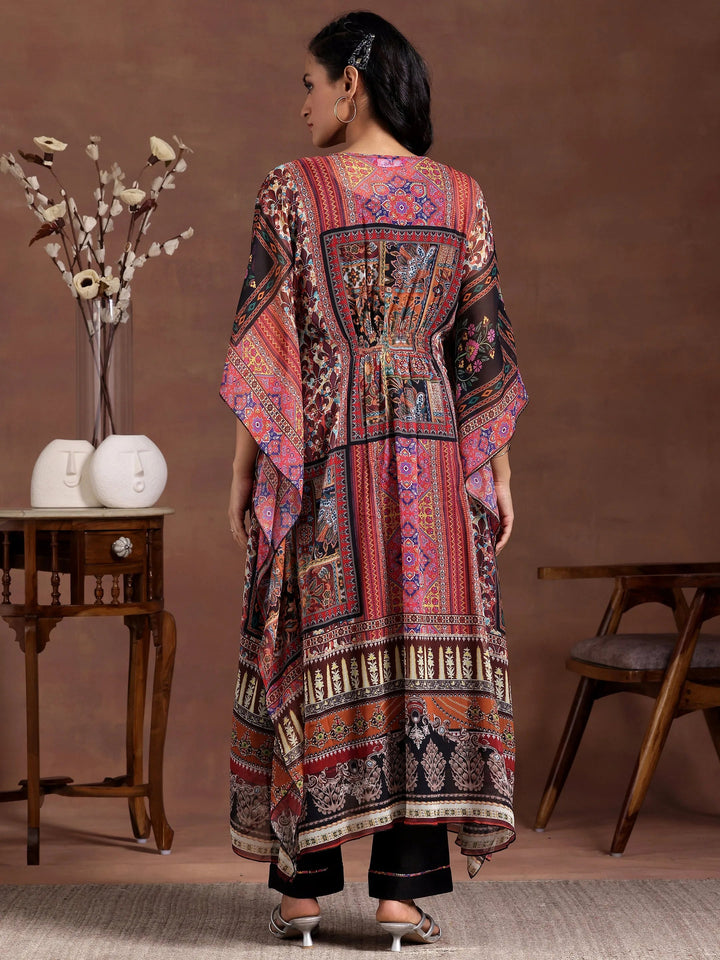 Multicoloured Printed Chiffon 3 Piece Co-Ords