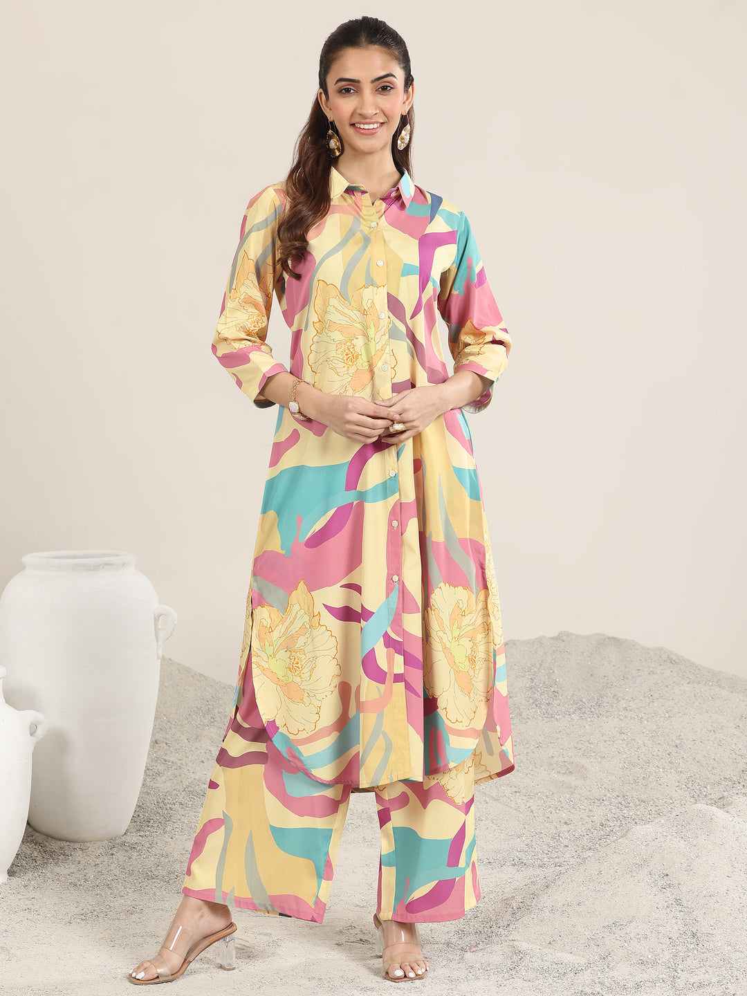 Multi Printed Poly Crepe Co ord sets