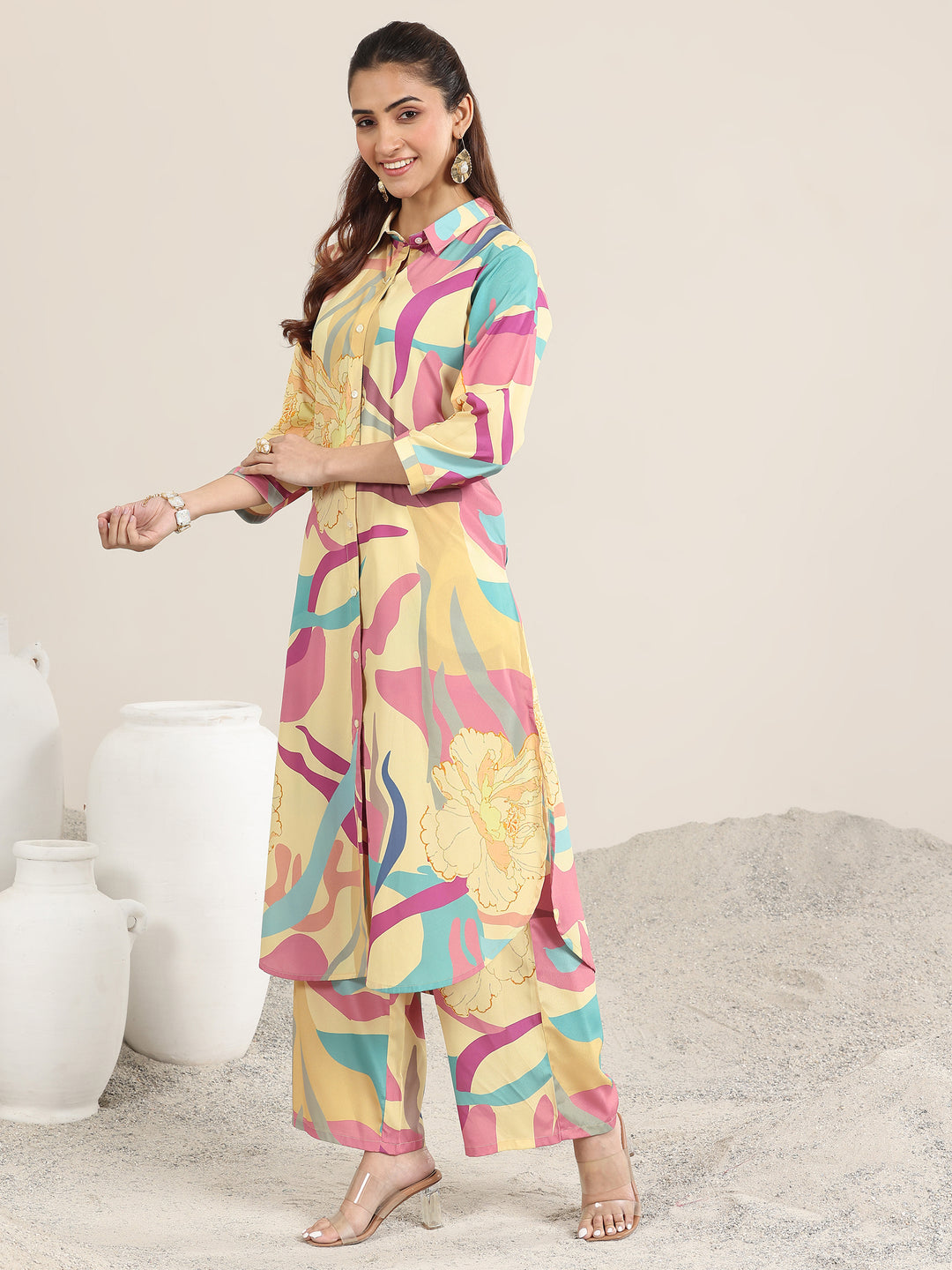 Multi Printed Poly Crepe Co ord sets