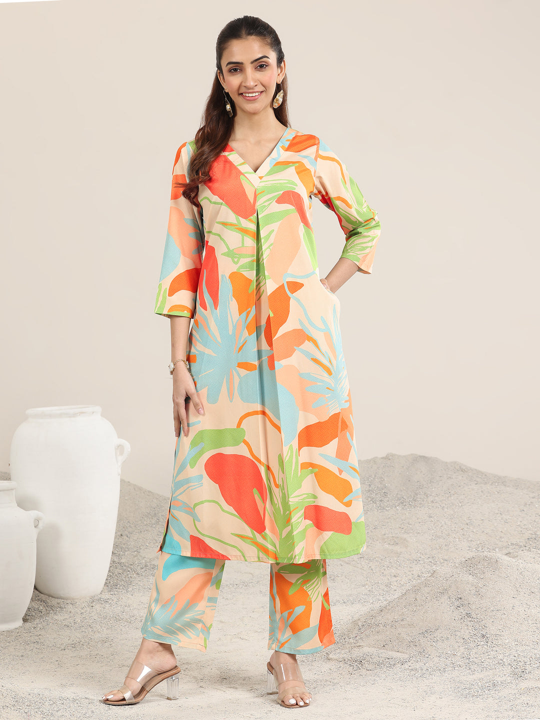 Multi Printed Poly Crepe Co ord sets