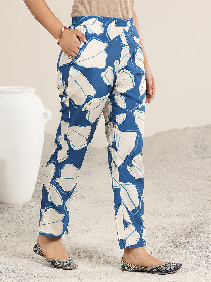 Blue Printed Poly Crepe Co ord sets