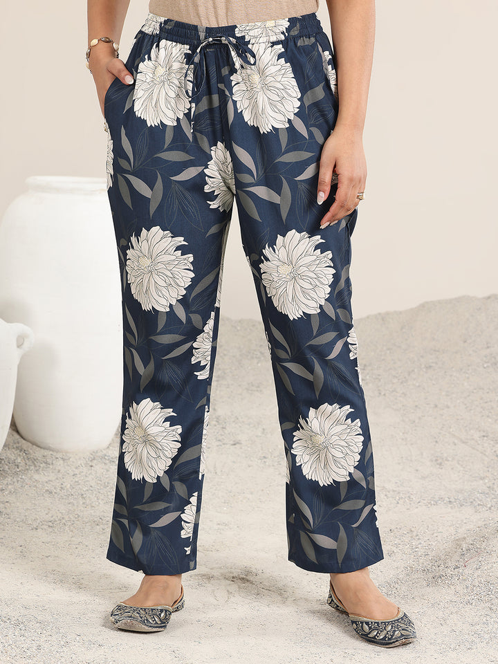 Blue Printed Poly Crepe Co ord sets