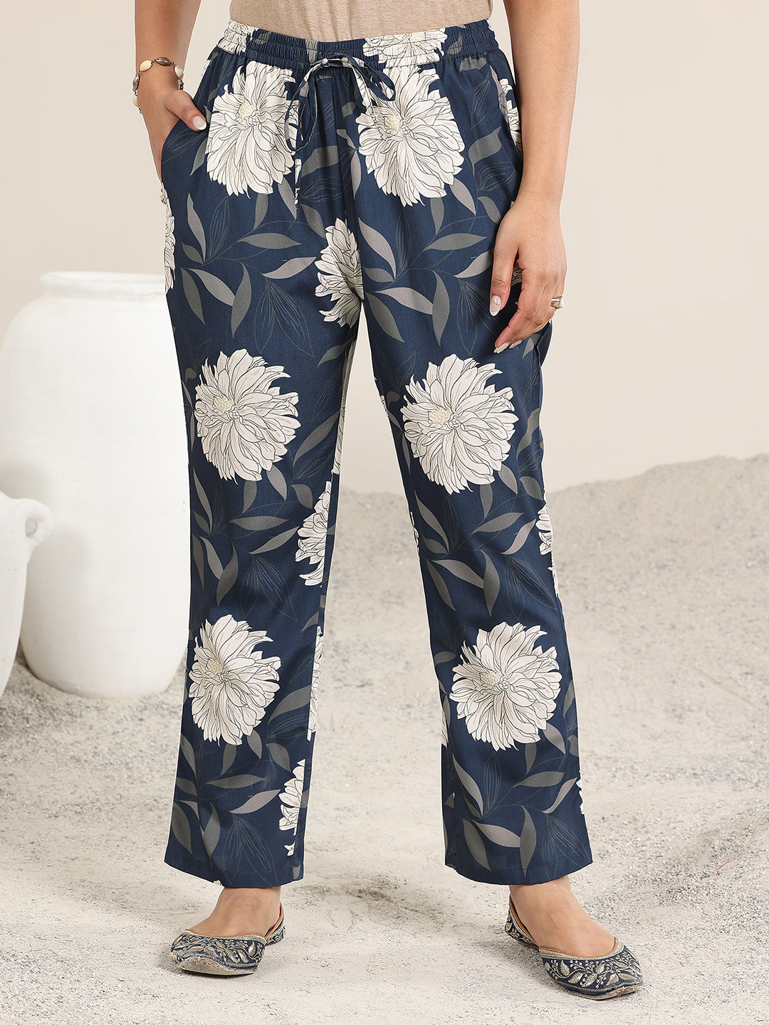 Blue Printed Poly Crepe Co ord sets