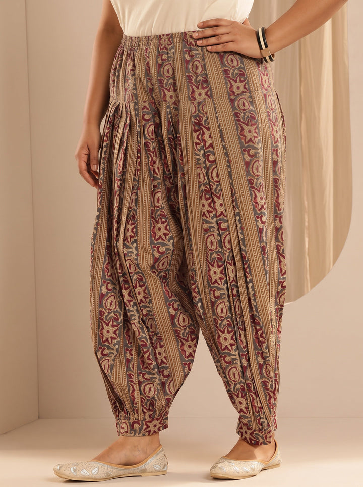 Plus Size Mustard Printed Cotton Straight Suit With Dupatta