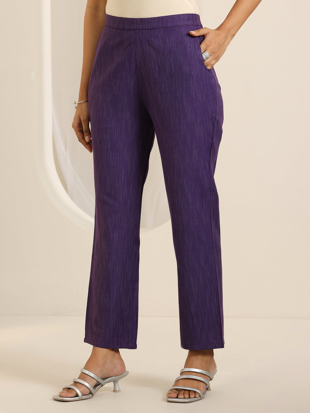 Wine Woven Design Cotton Blend Straight Suit Set With Dupatta