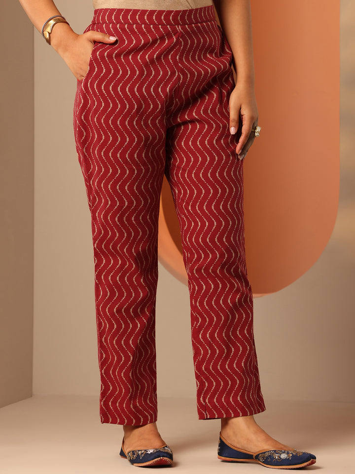 Blue Printed Cotton Straight Suit Set With Dupatta