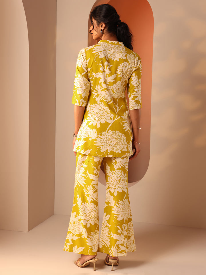 Yellow Printed Rayon Co-Ord Sets
