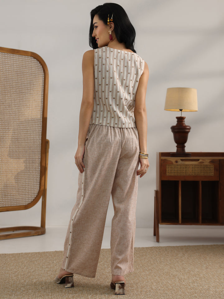 Brown Striped Printed Co-Ord Set