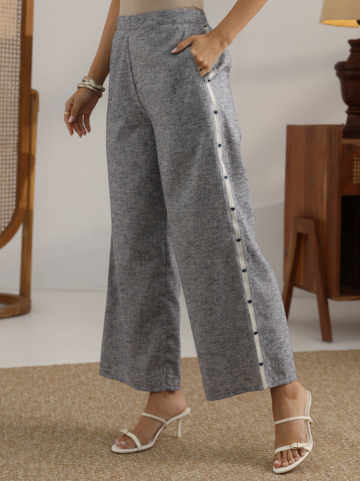 Grey Striped Printed Co-Ord Set