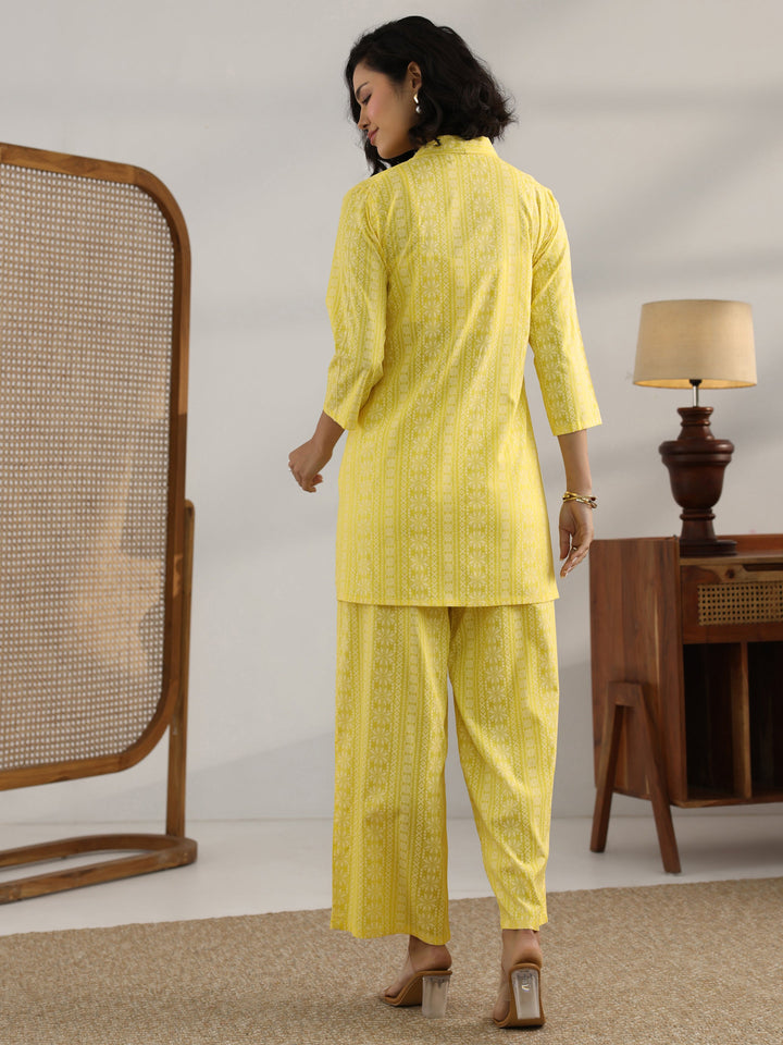 Yellow Printed Rayon Co-Ord Sets