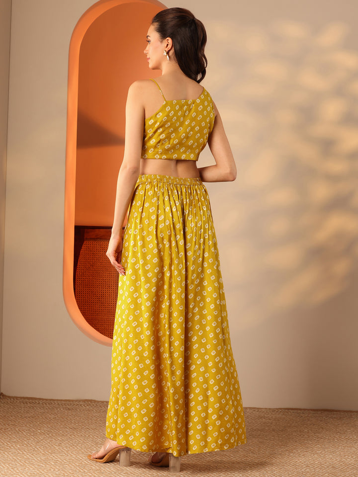 Yellow Printed Rayon Co-Ord Sets