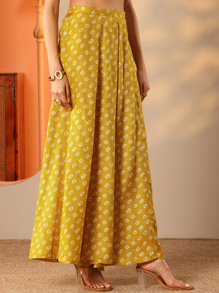 Yellow Printed Rayon Co-Ord Sets
