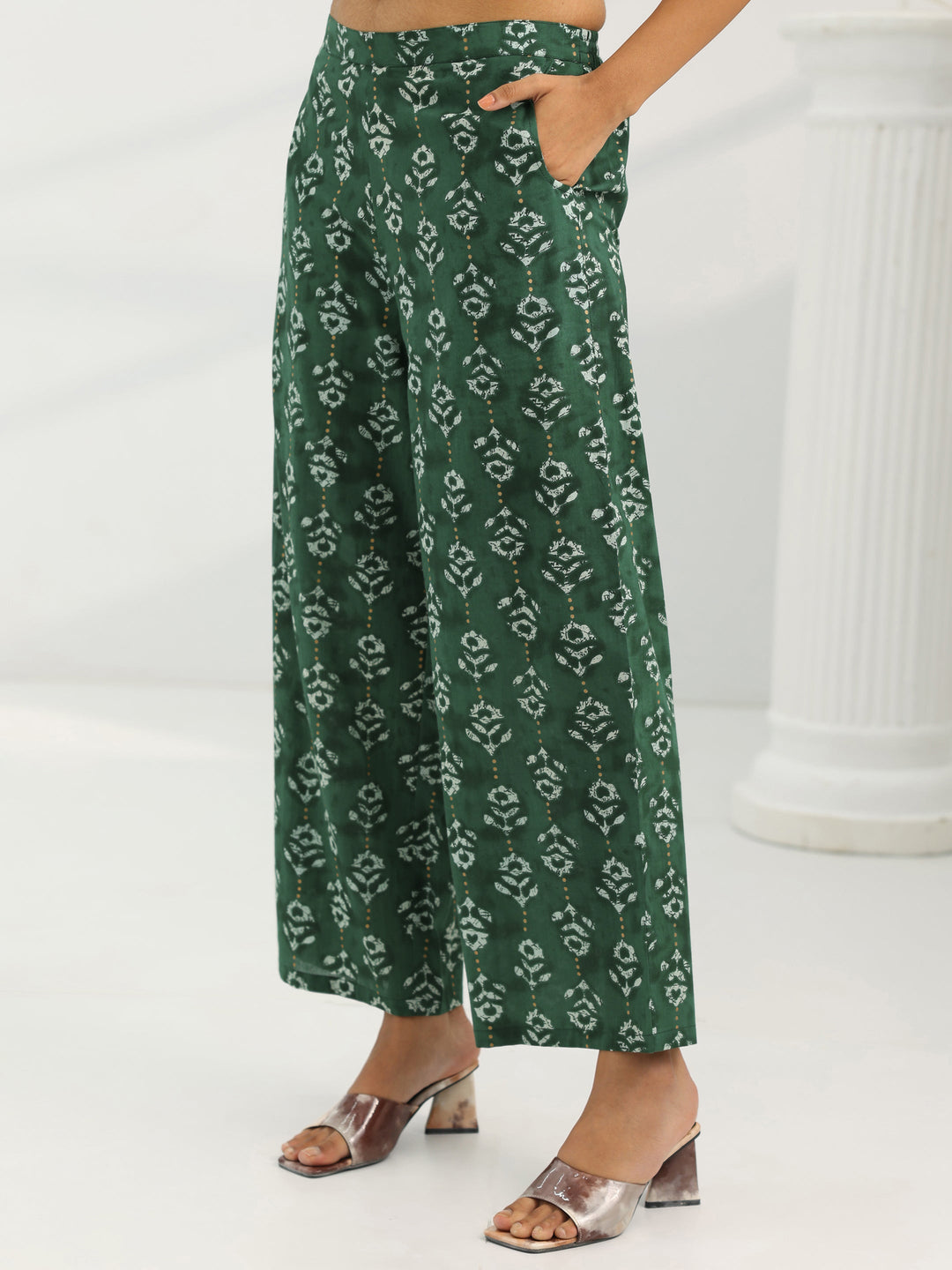 Green Printed Cotton Co-Ord Set