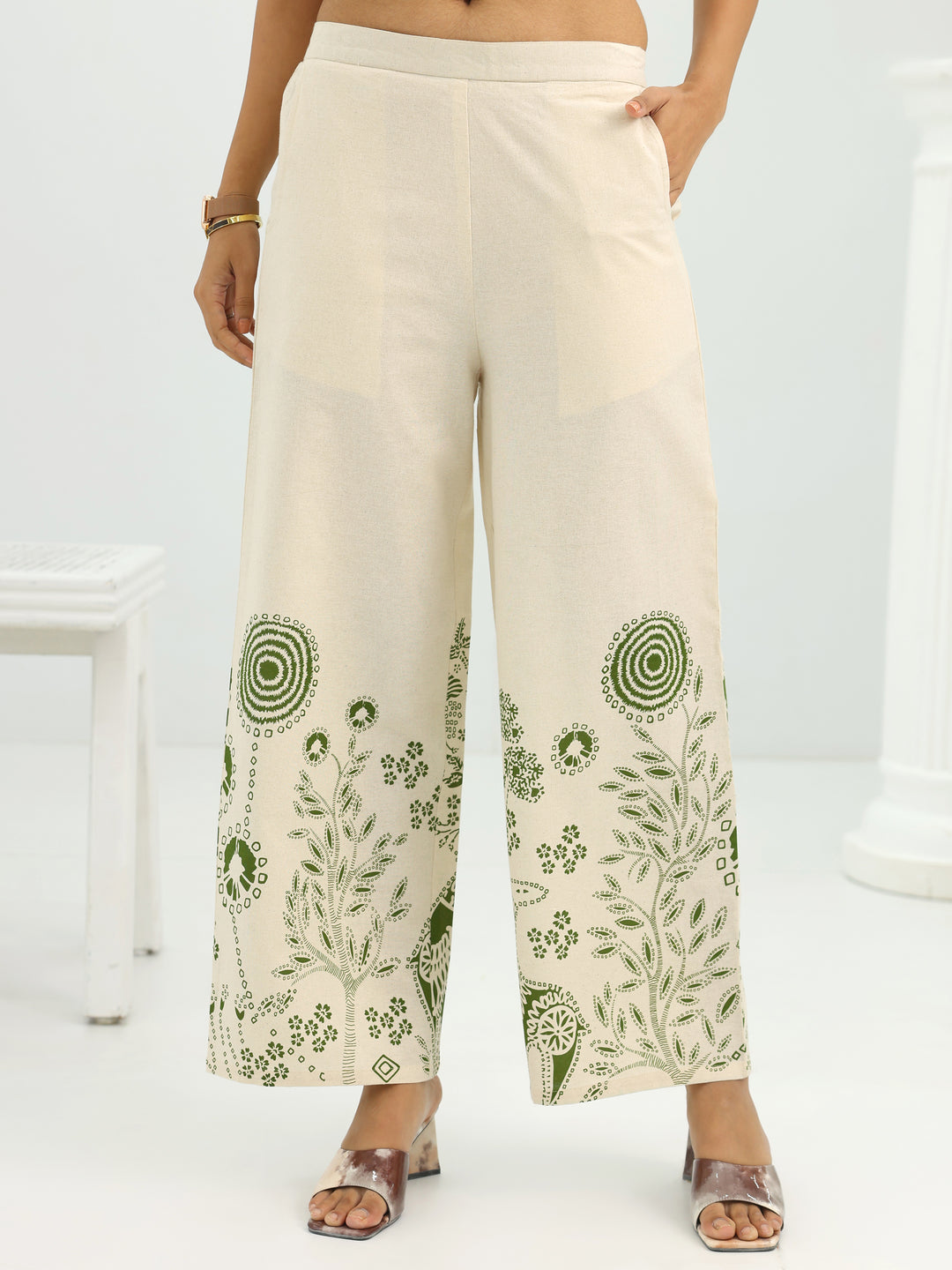 Off White Printed Cotton Co-Ord Sets