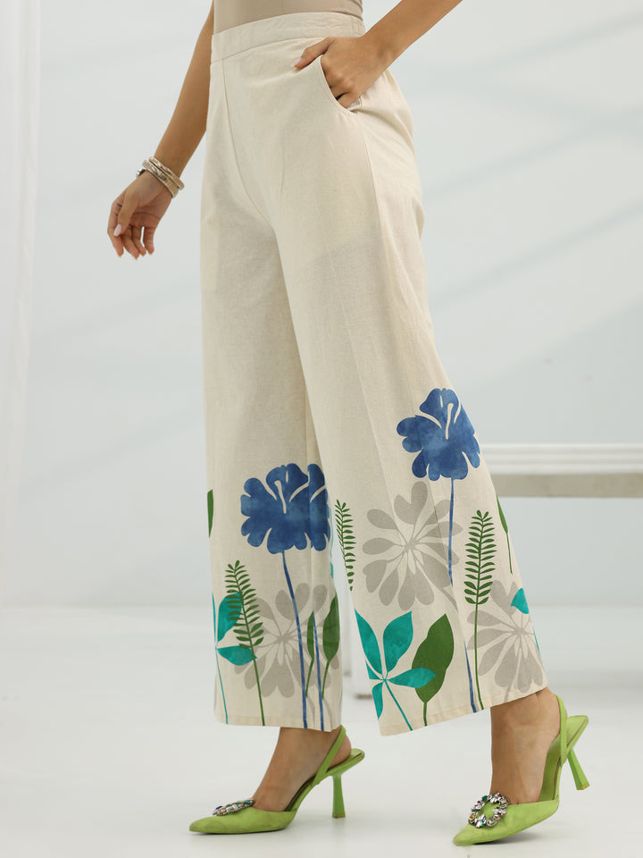 Off White Printed Cotton Co-Ord Sets