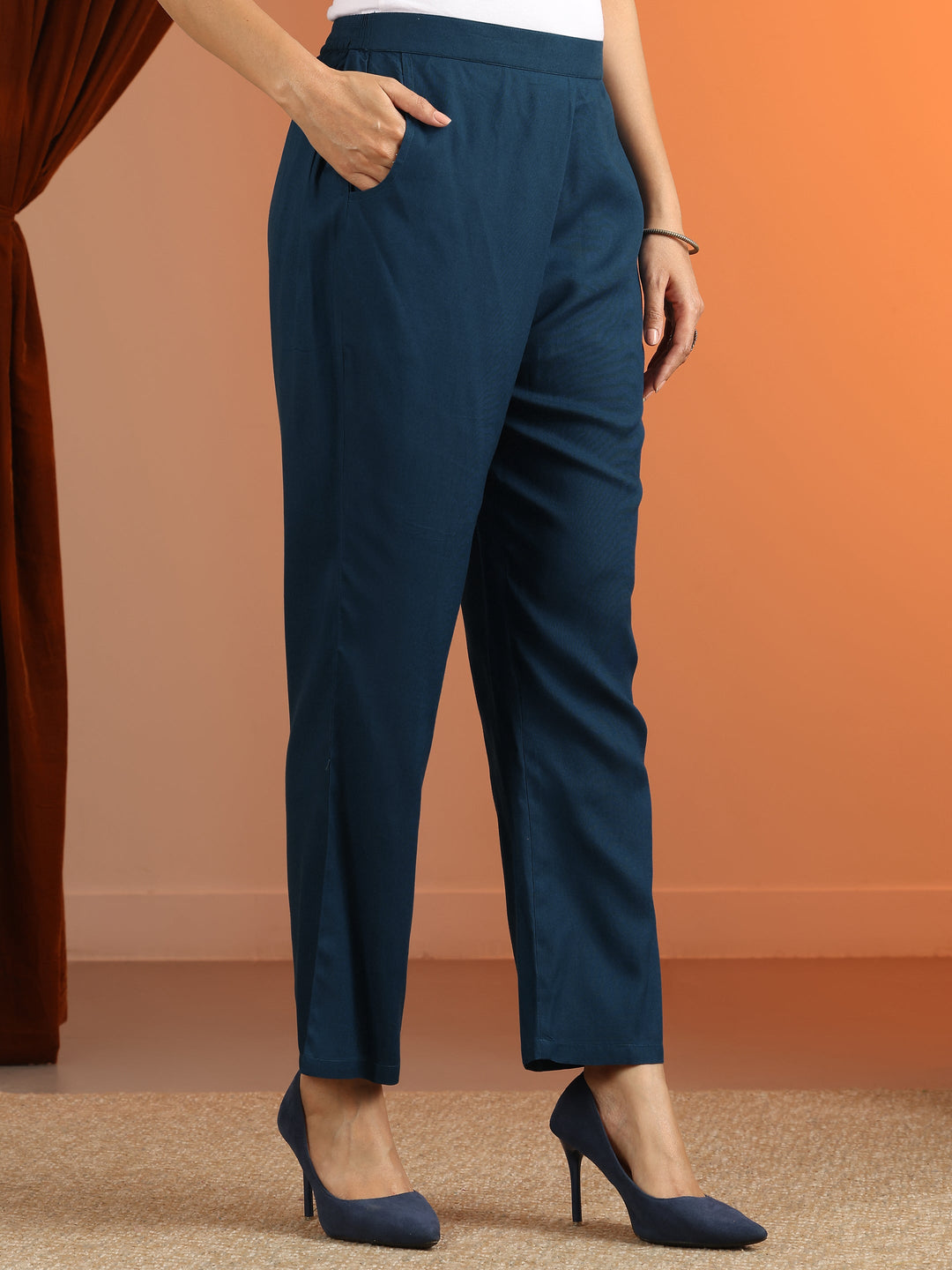 Blue Embroidered Rayon Straight Suit Set With Dupatta