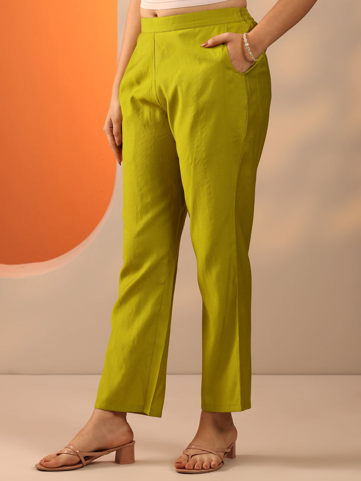 Green Embroidered Silk Blend Straight Suit Set With Dupatta