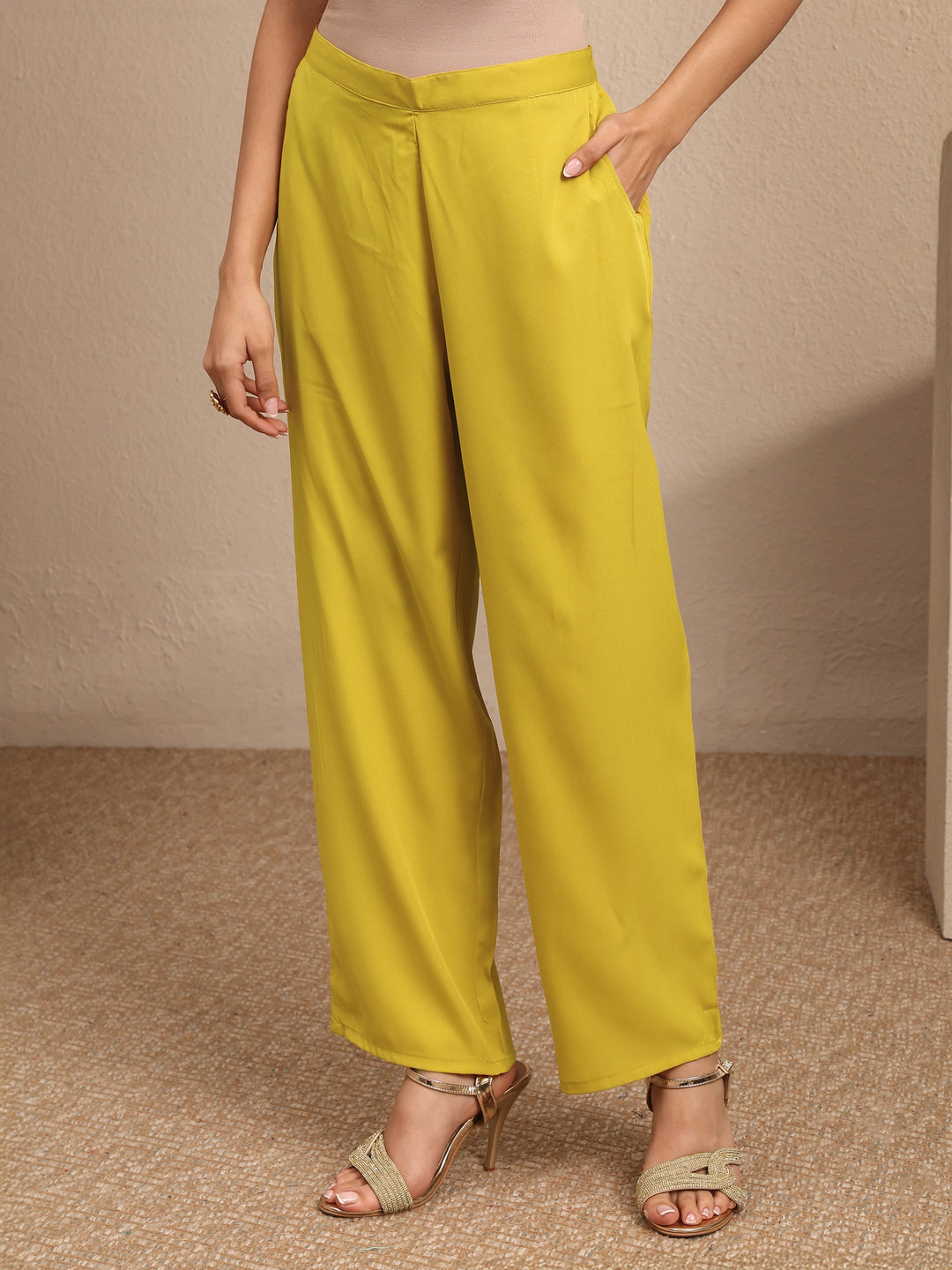 Mustard Printed Silk Blend Straight Suit Set With Dupatta