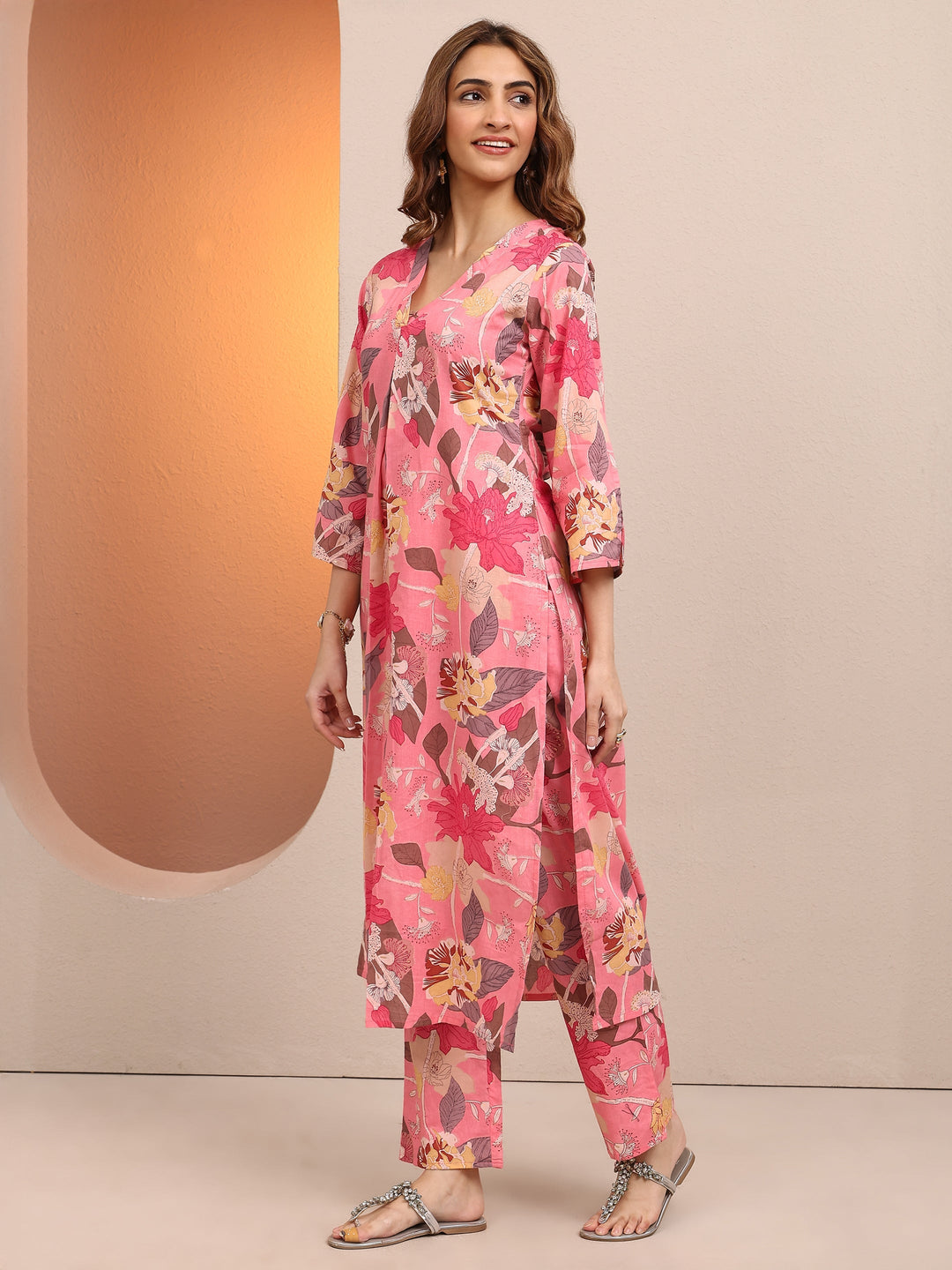 Pink Printed Cotton Co-Ord Sets