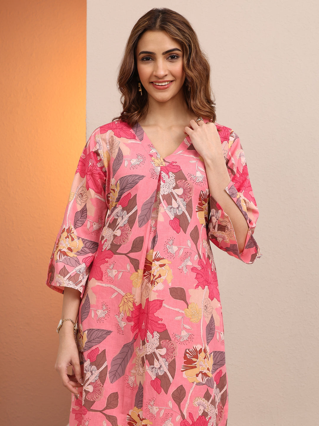 Pink Printed Cotton Co-Ord Sets