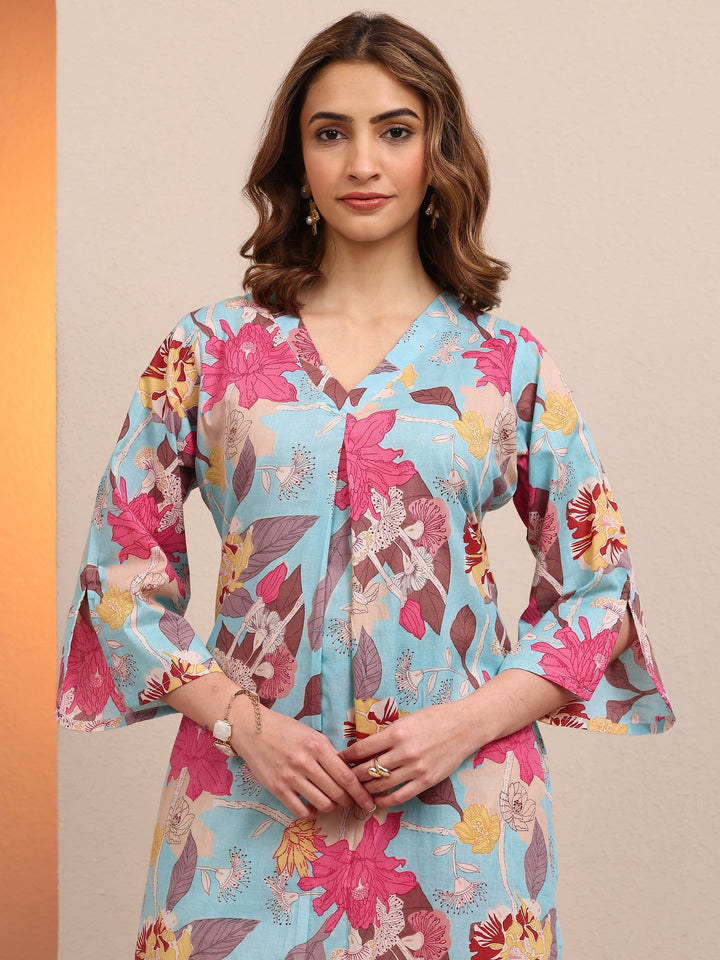 Blue Printed Cotton Co-Ord Sets