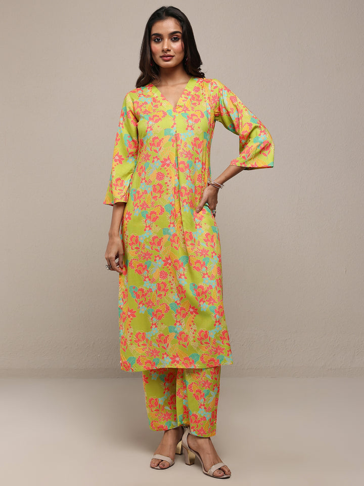 Green Printed Rayon Co-Ord Sets