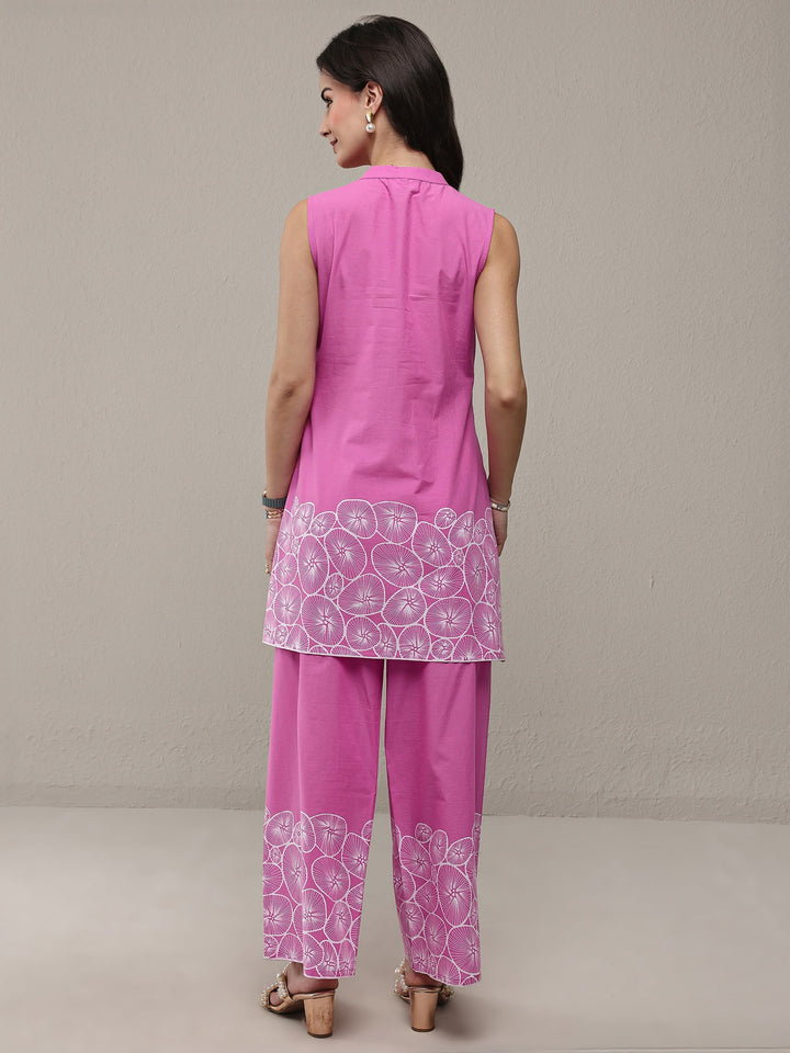 Pink Floral Printed Cotton Co-Ord Set