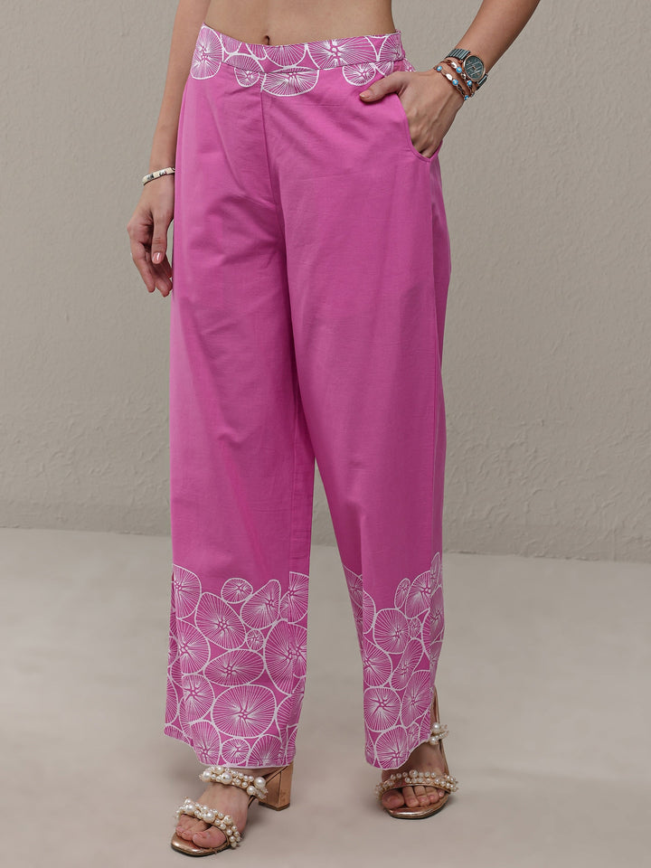 Pink Floral Printed Cotton Co-Ord Set