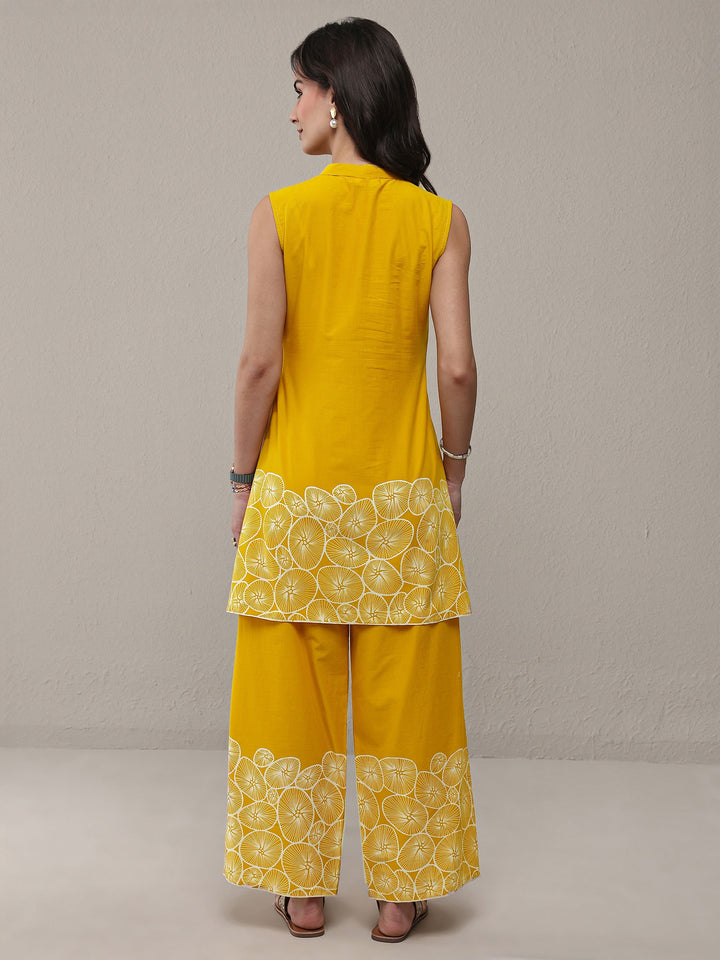Mustard Floral Printed Cotton Co-Ord Set
