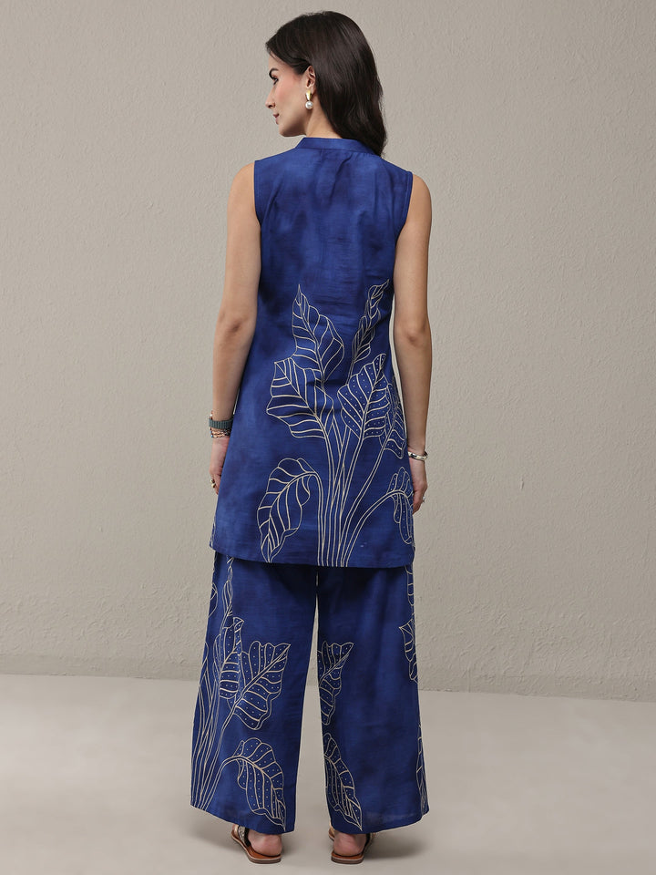 Blue Floral Printed Cotton Co-Ord Set