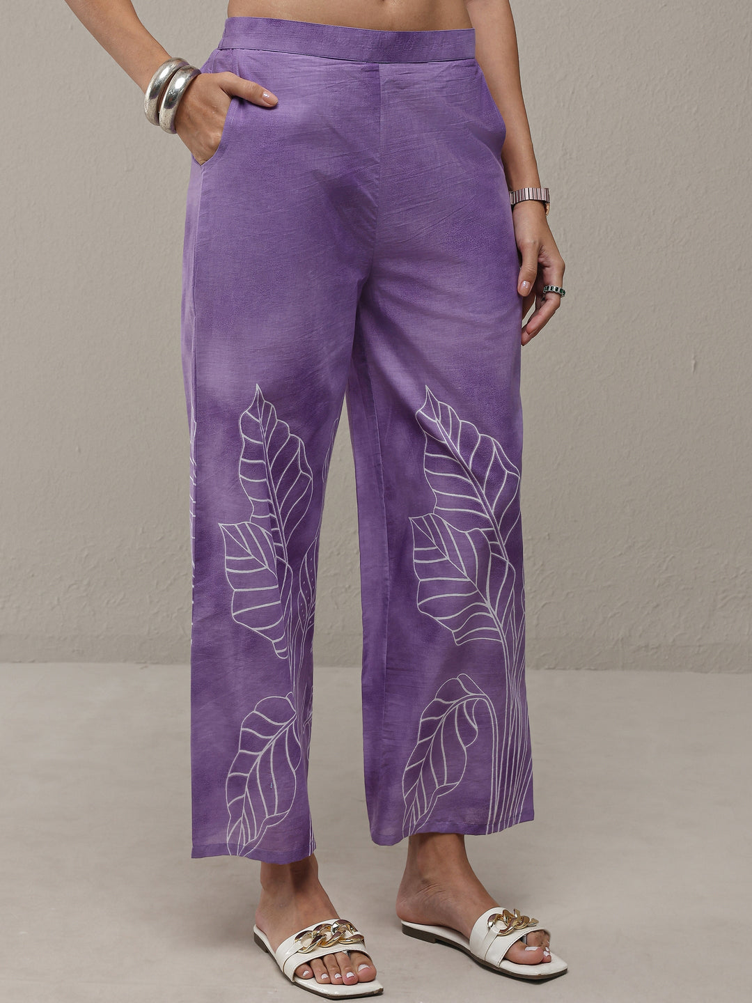 Purple Floral Printed Cotton Co-Ord Set