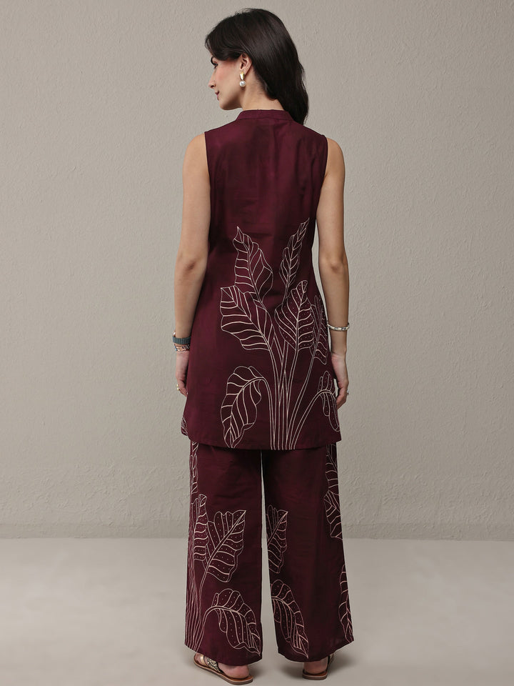 Brown Floral Printed Cotton Co-Ord Set