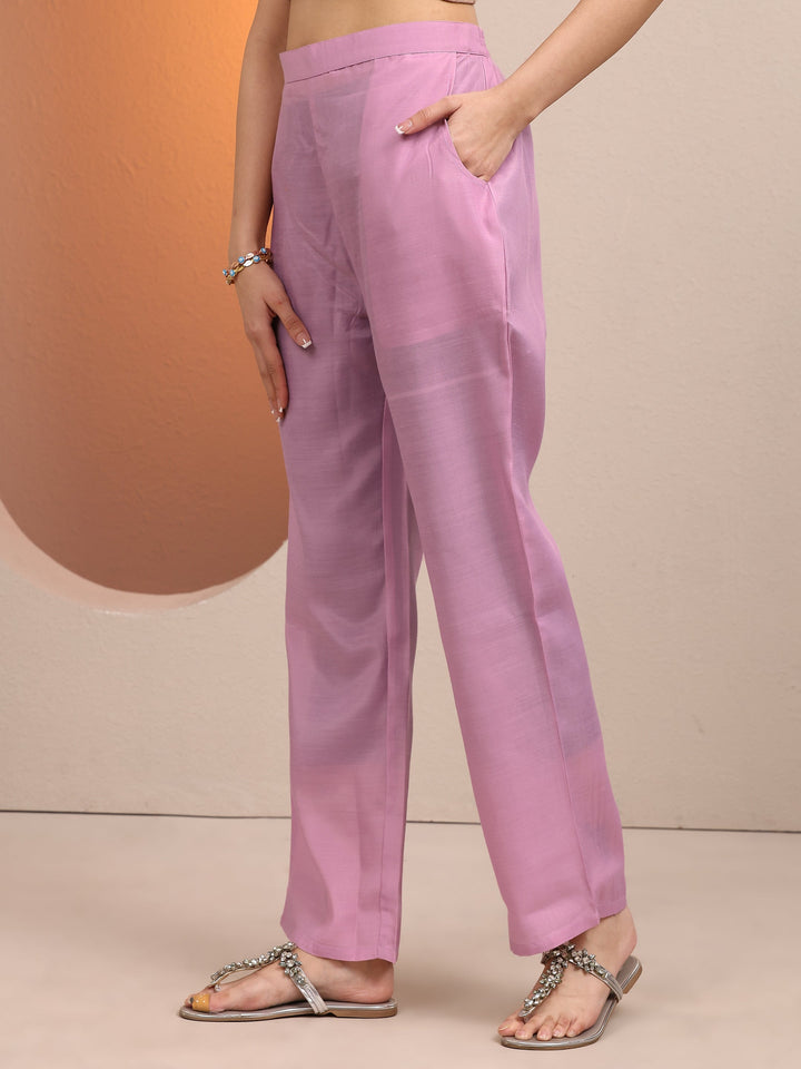 Pink Printed Muslin A-line Kurta Set