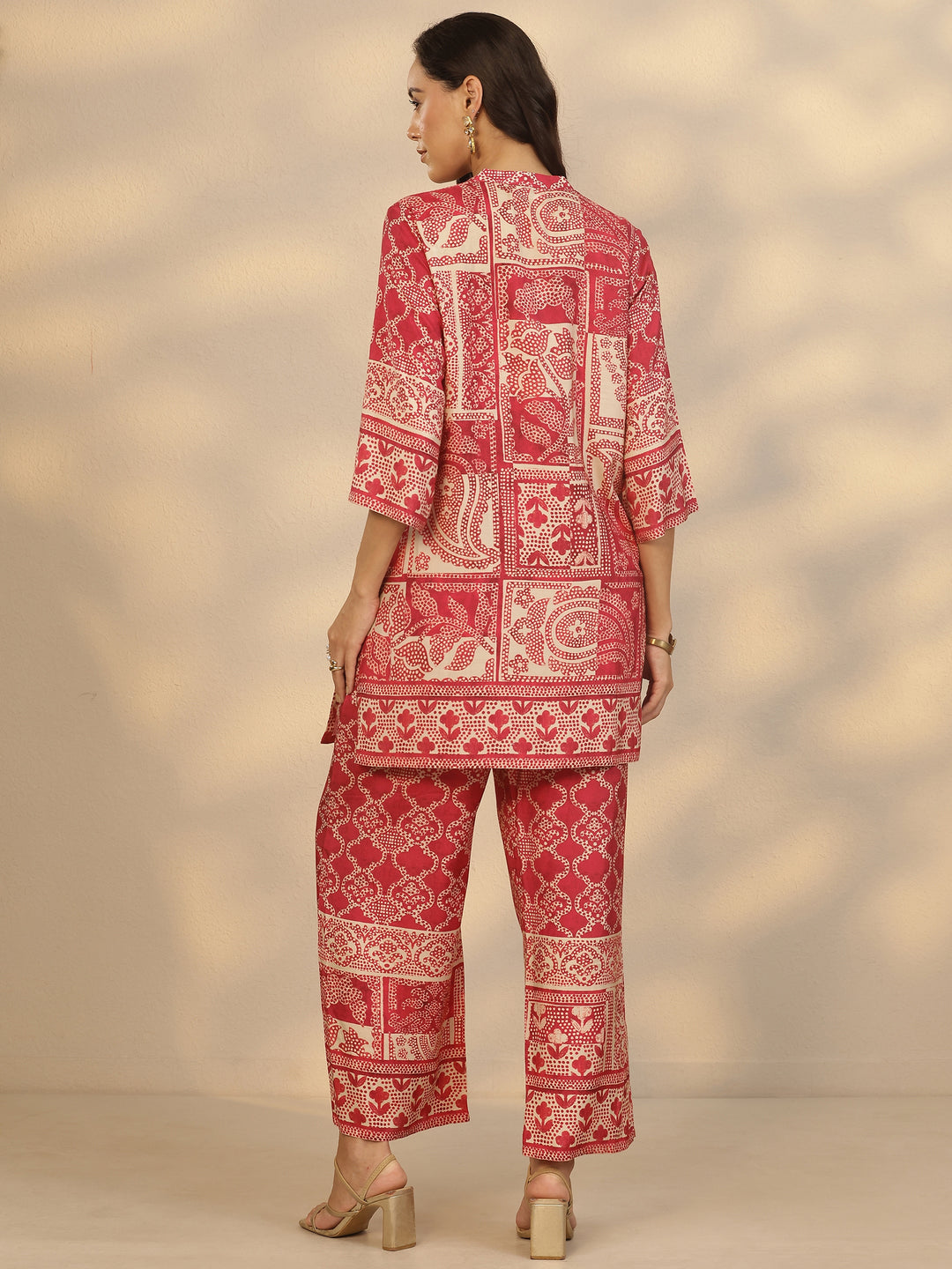 Pink Printed Muslin Co-Ord Sets