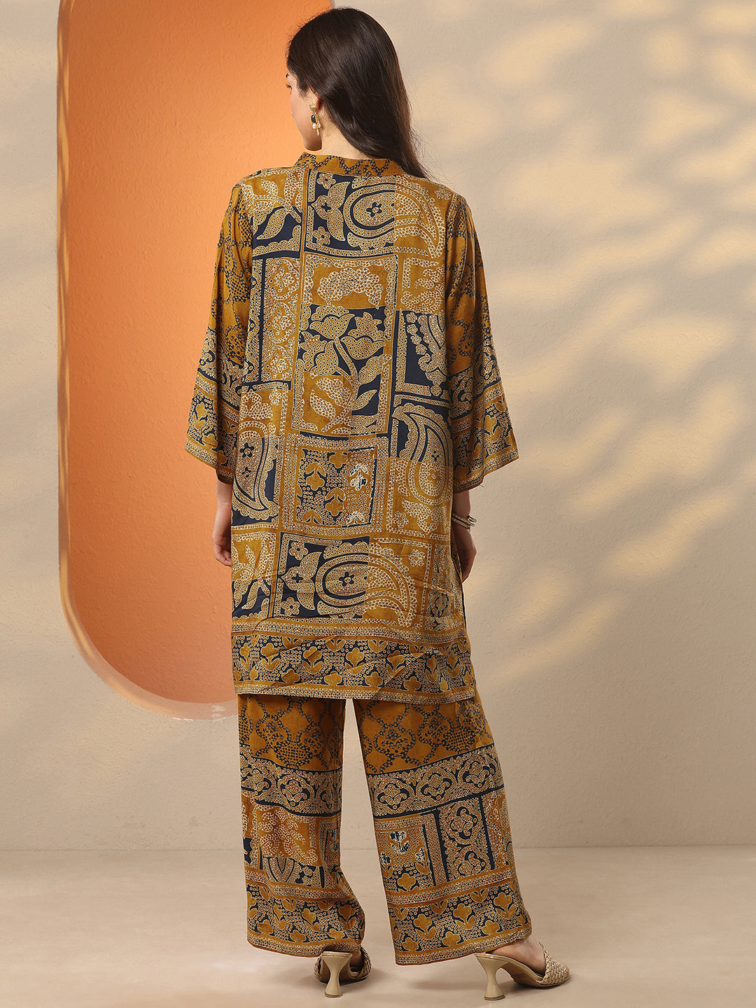 Mustard Printed Muslin Co-Ord Sets