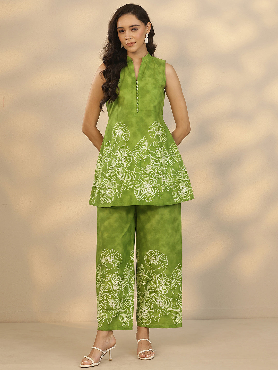 Green Printed Cotton Co-Ord Sets