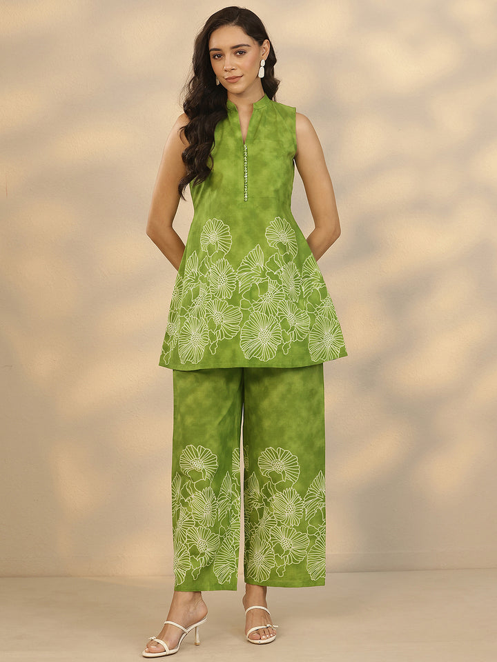 Green Printed Cotton Co-Ord Sets